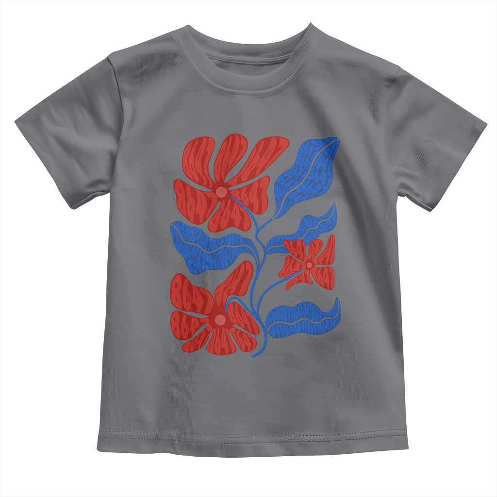 86 47 Boho Floral Matisse Toddler T Shirt No Kings Oligarchy FDT Political Protest