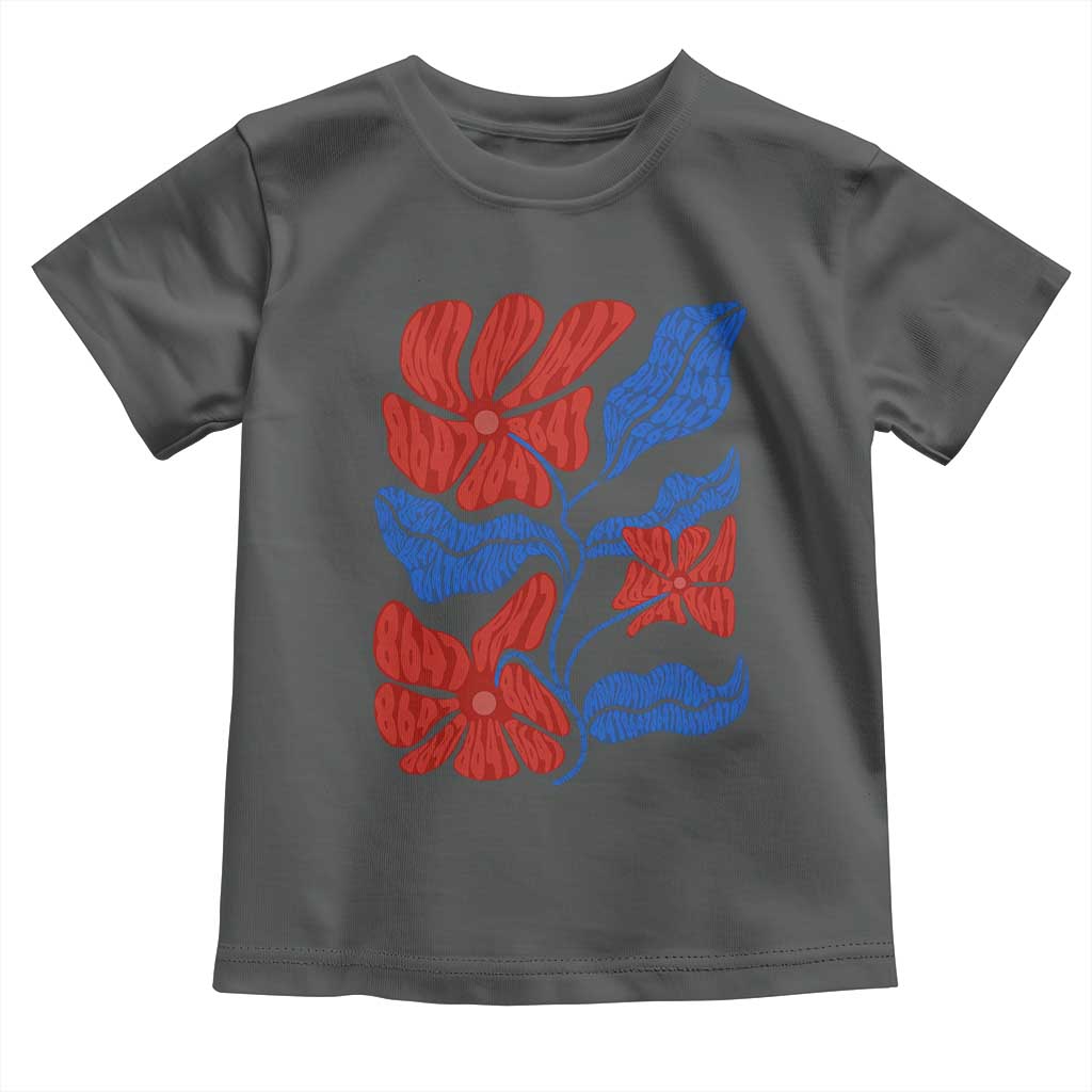 86 47 Boho Floral Matisse Toddler T Shirt No Kings Oligarchy FDT Political Protest