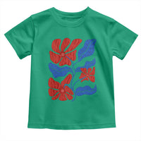 86 47 Boho Floral Matisse Toddler T Shirt No Kings Oligarchy FDT Political Protest