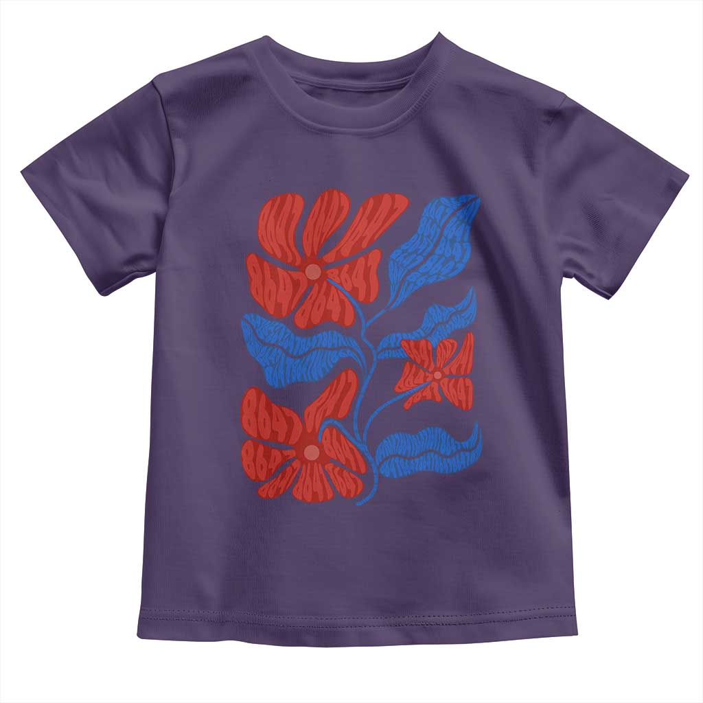 86 47 Boho Floral Matisse Toddler T Shirt No Kings Oligarchy FDT Political Protest