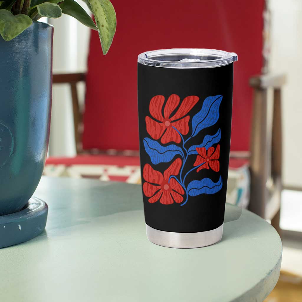 86 47 Boho Floral Matisse Tumbler Cup No Kings Oligarchy FDT Political Protest