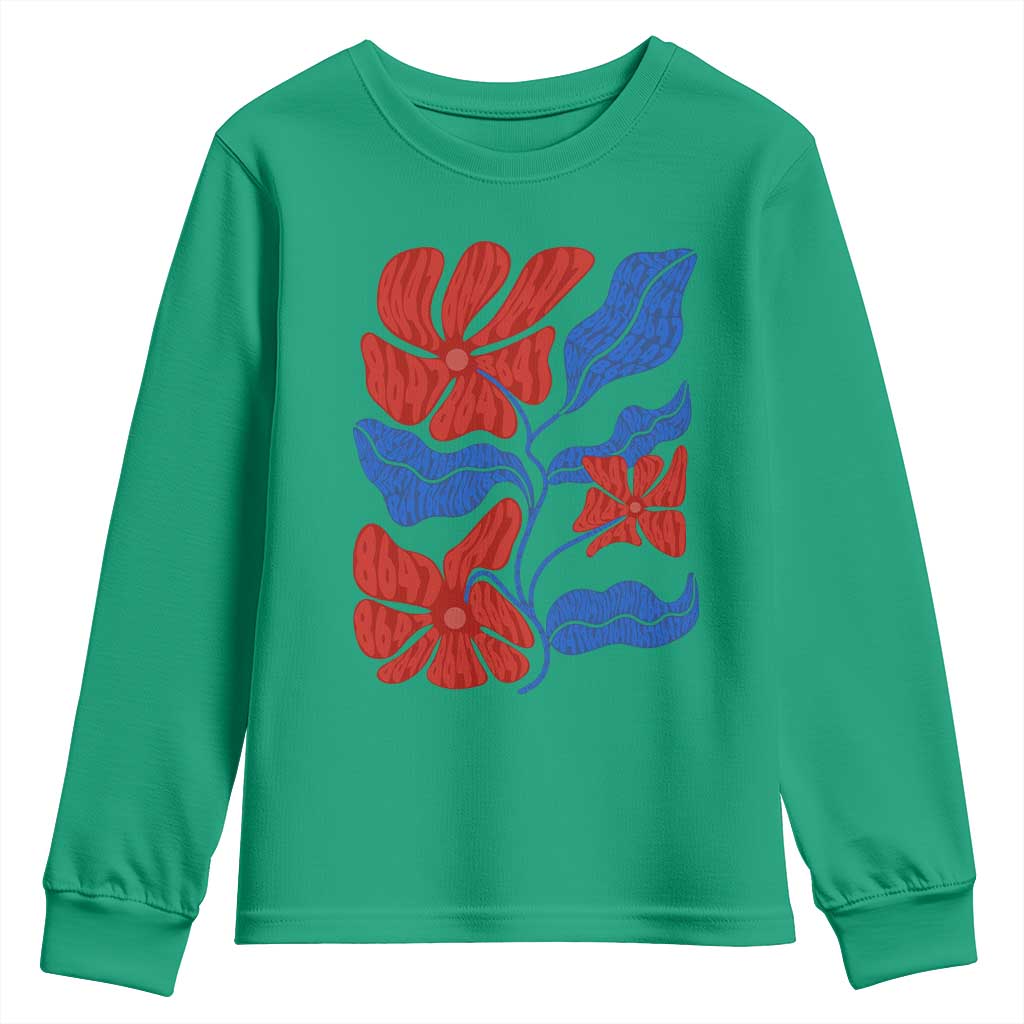 86 47 Boho Floral Matisse Youth Sweatshirt No Kings Oligarchy FDT Political Protest