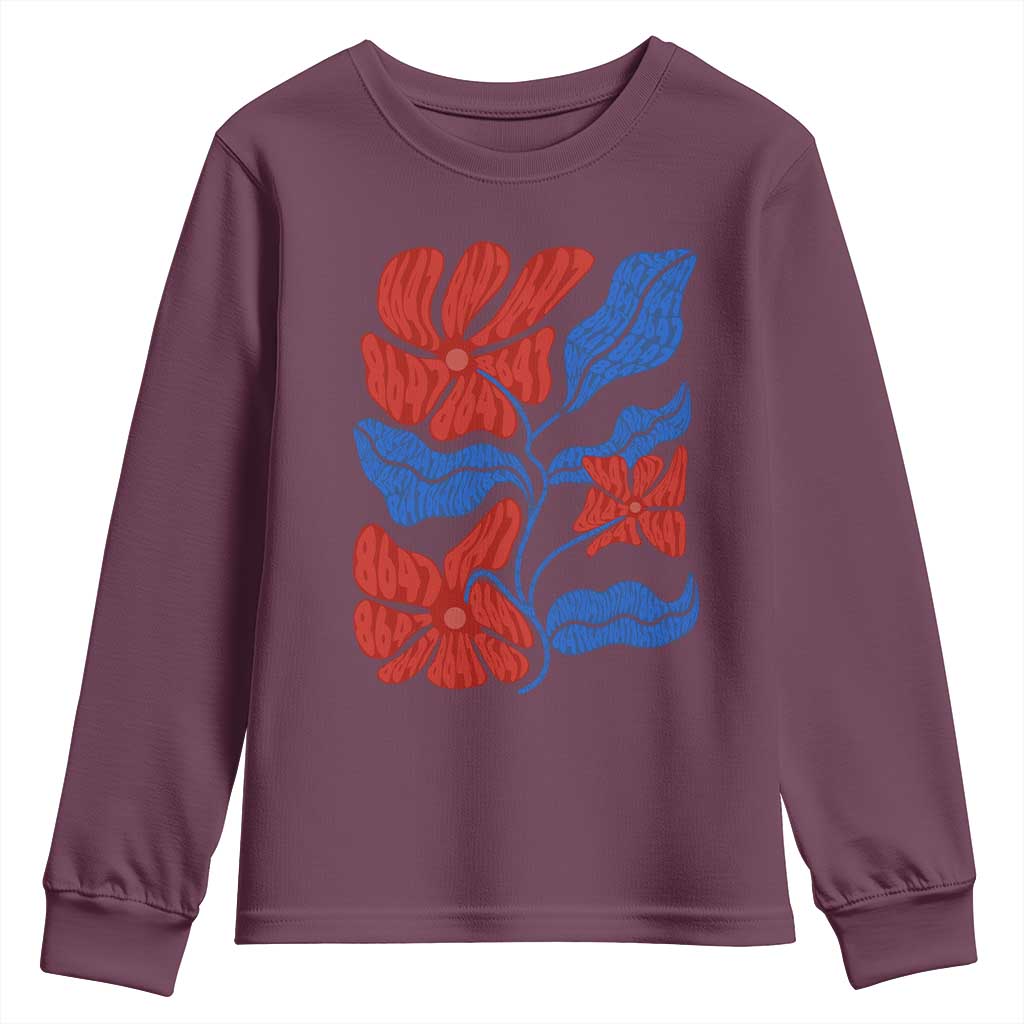 86 47 Boho Floral Matisse Youth Sweatshirt No Kings Oligarchy FDT Political Protest