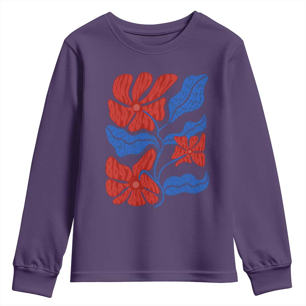 86 47 Boho Floral Matisse Youth Sweatshirt No Kings Oligarchy FDT Political Protest