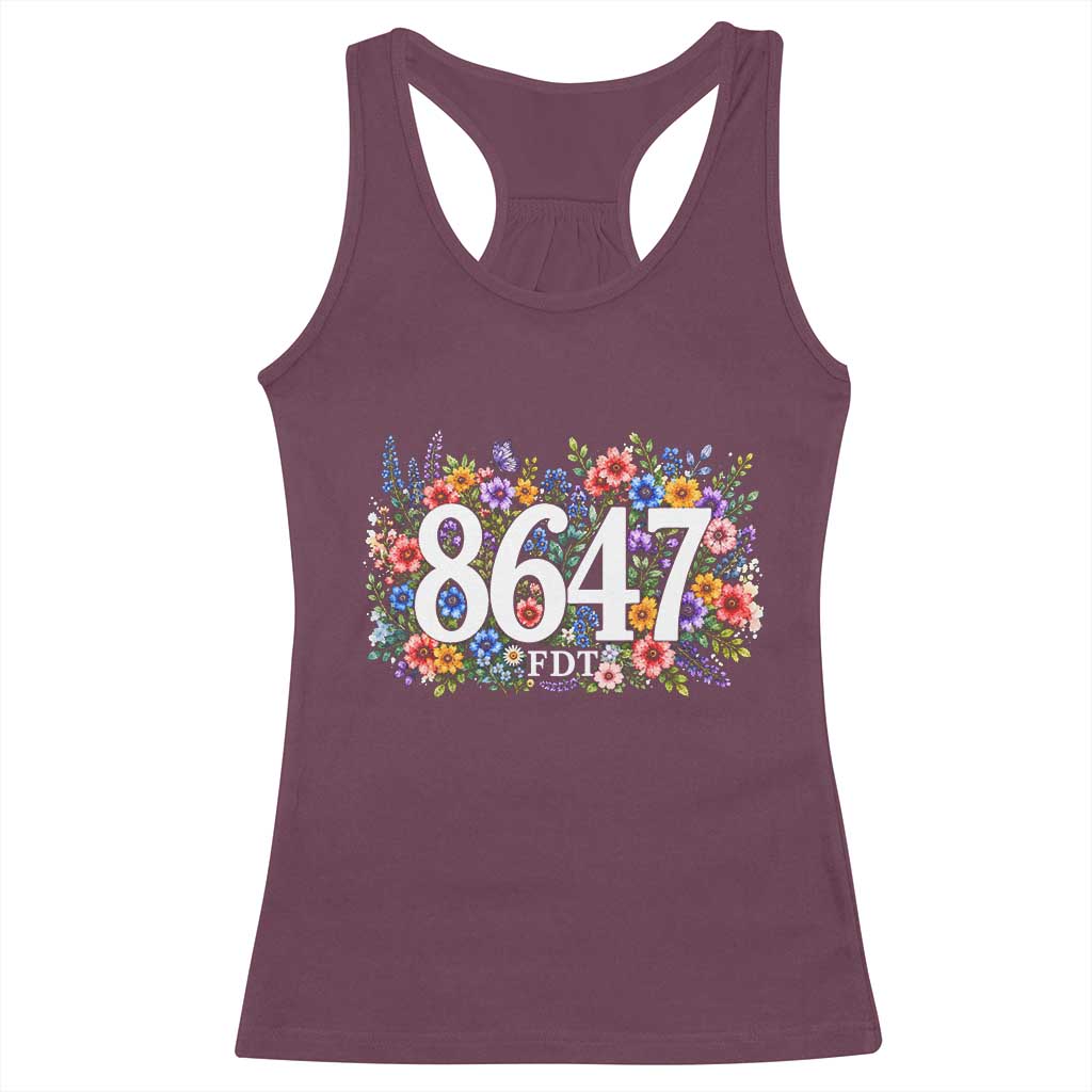 86 47 Floral Boho Style Racerback Tank Top Subtle FDT