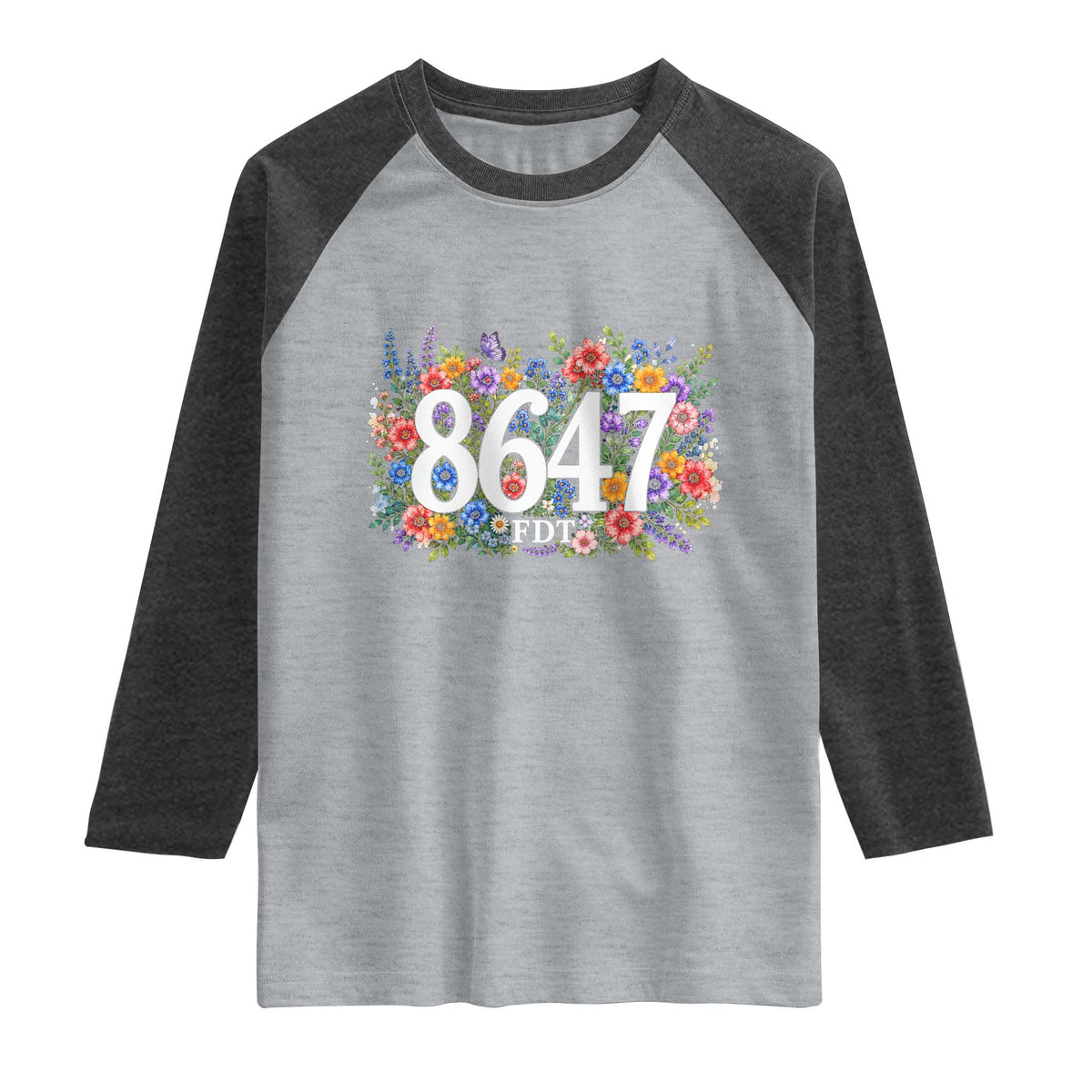 86 47 Floral Boho Style Raglan Shirt Subtle FDT