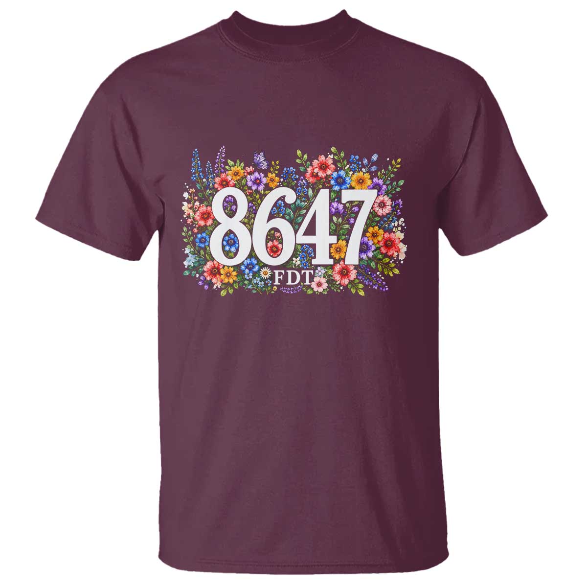86 47 Floral Boho Style T Shirt Subtle FDT