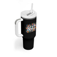 86 47 Floral Boho Style Tumbler With Handle Subtle FDT