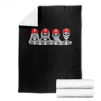 86 47 Subtle Anti FDT Throw Blanket Funny Skeleton Wearing Hat Sarcastic Political