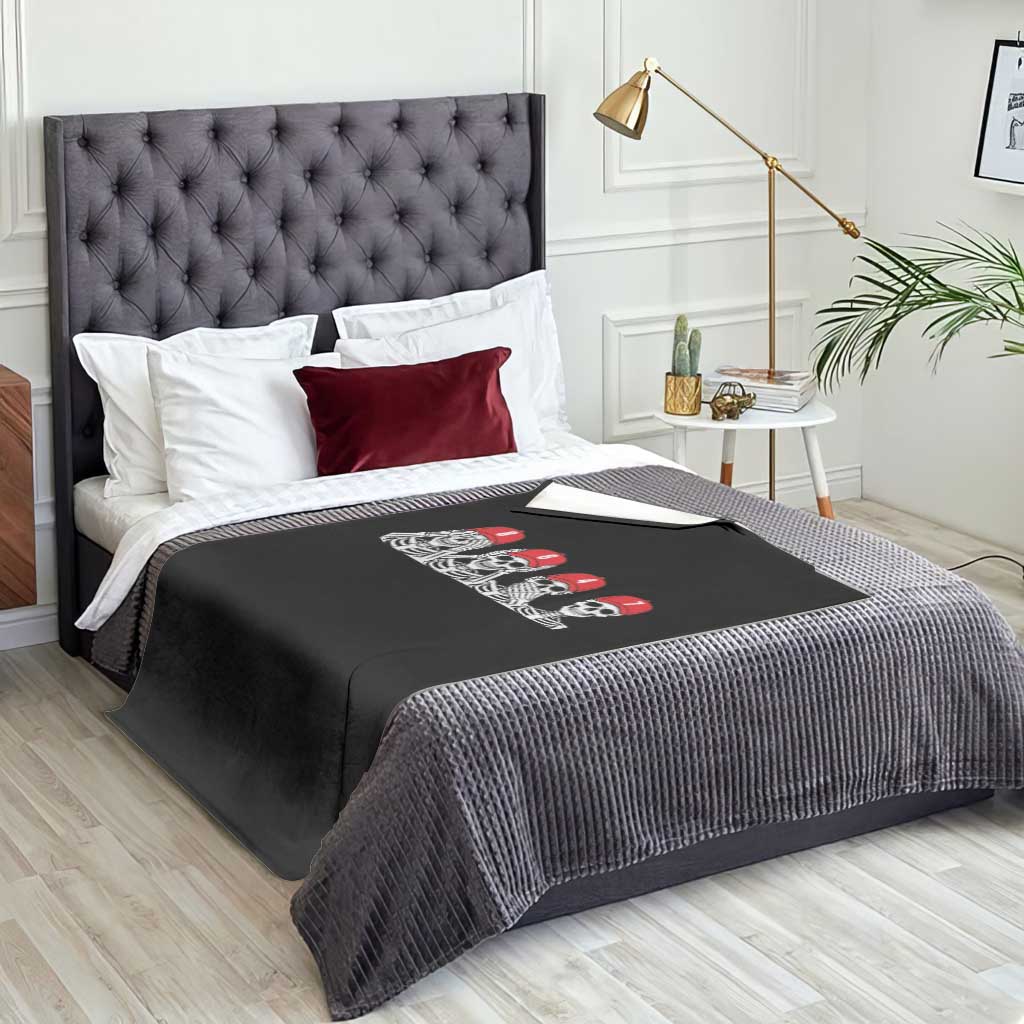 86 47 Subtle Anti FDT Throw Blanket Funny Skeleton Wearing Hat Sarcastic Political