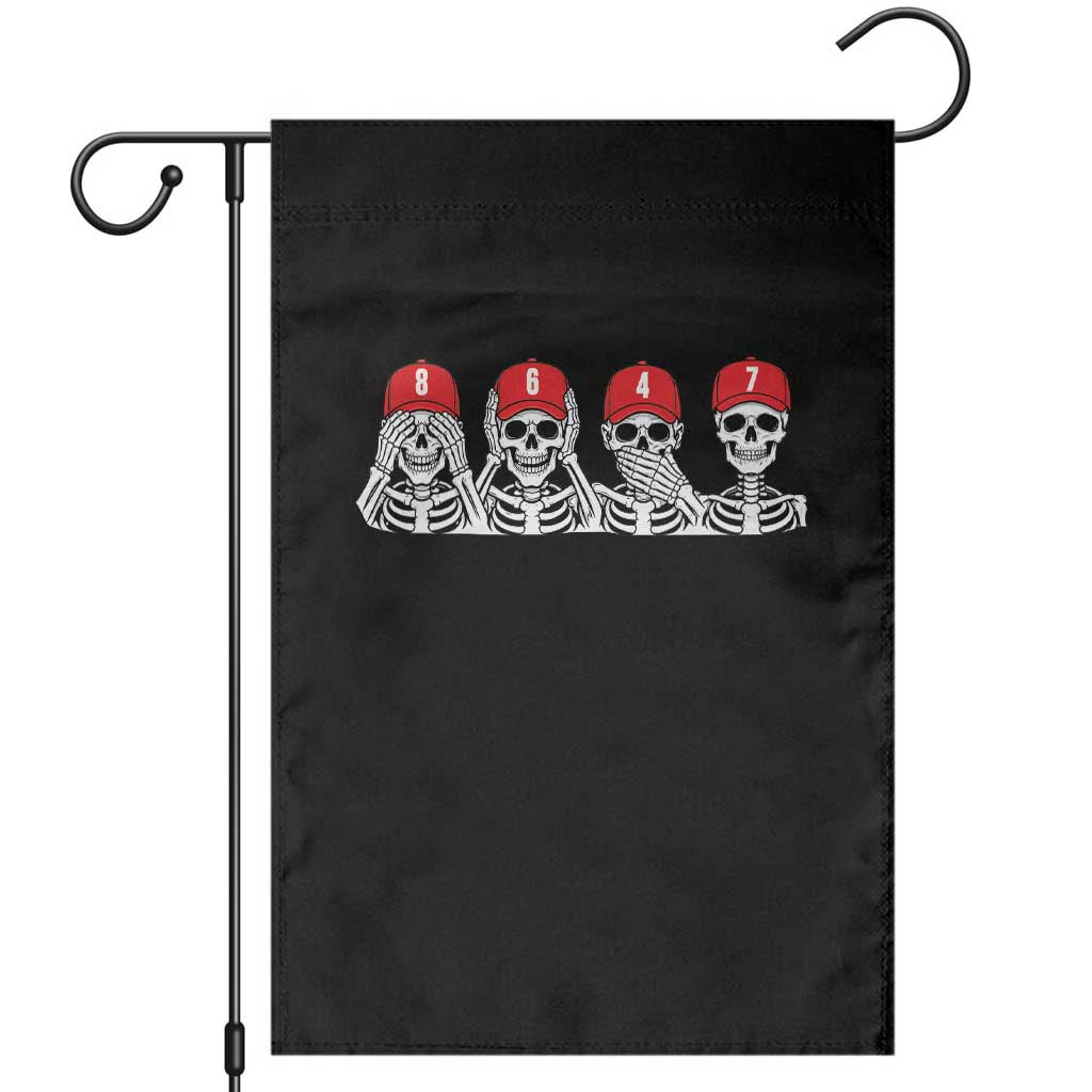 86 47 Subtle Anti FDT Garden Flag Funny Skeleton Wearing Hat Sarcastic Political
