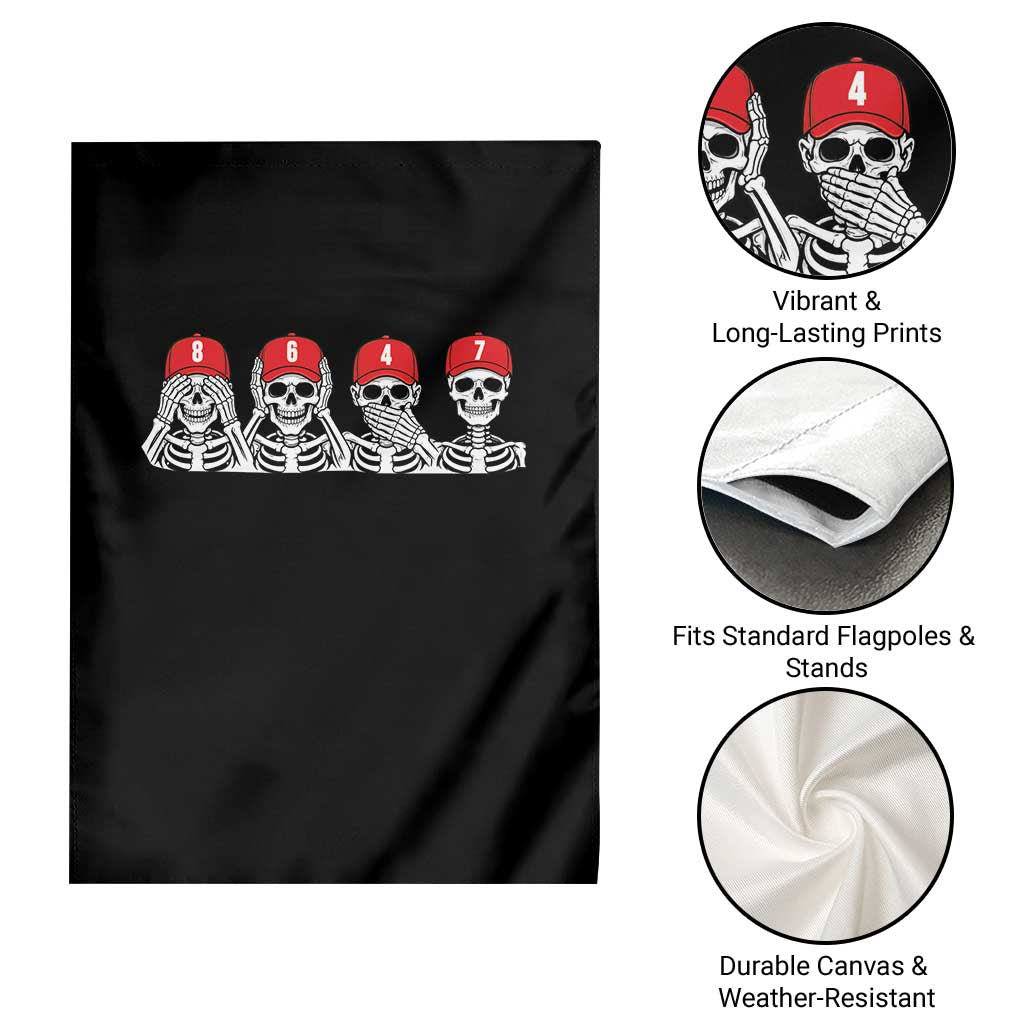 86 47 Subtle Anti FDT Garden Flag Funny Skeleton Wearing Hat Sarcastic Political