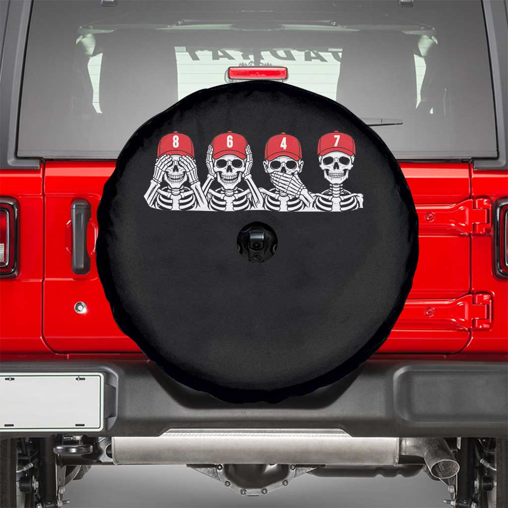 86 47 Subtle Anti FDT Spare Tire Cover Funny Skeleton Wearing Hat Sarcastic Political