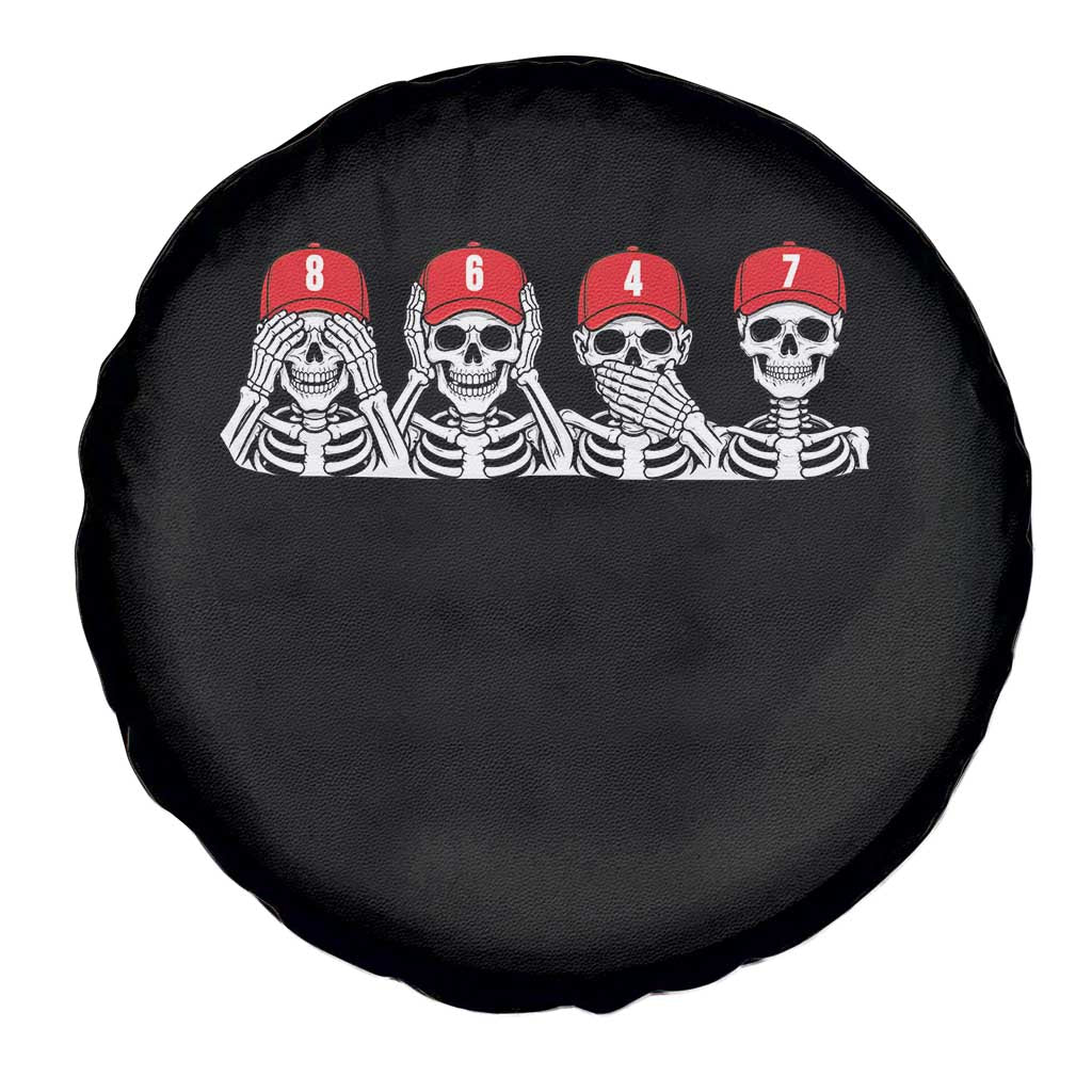 86 47 Subtle Anti FDT Spare Tire Cover Funny Skeleton Wearing Hat Sarcastic Political