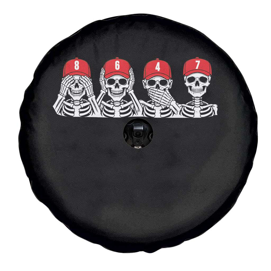 86 47 Subtle Anti FDT Spare Tire Cover Funny Skeleton Wearing Hat Sarcastic Political