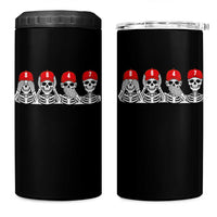 86 47 Subtle Anti FDT 4 in 1 Can Cooler Tumbler Funny Skeleton Wearing Hat Sarcastic Political