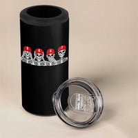 86 47 Subtle Anti FDT 4 in 1 Can Cooler Tumbler Funny Skeleton Wearing Hat Sarcastic Political