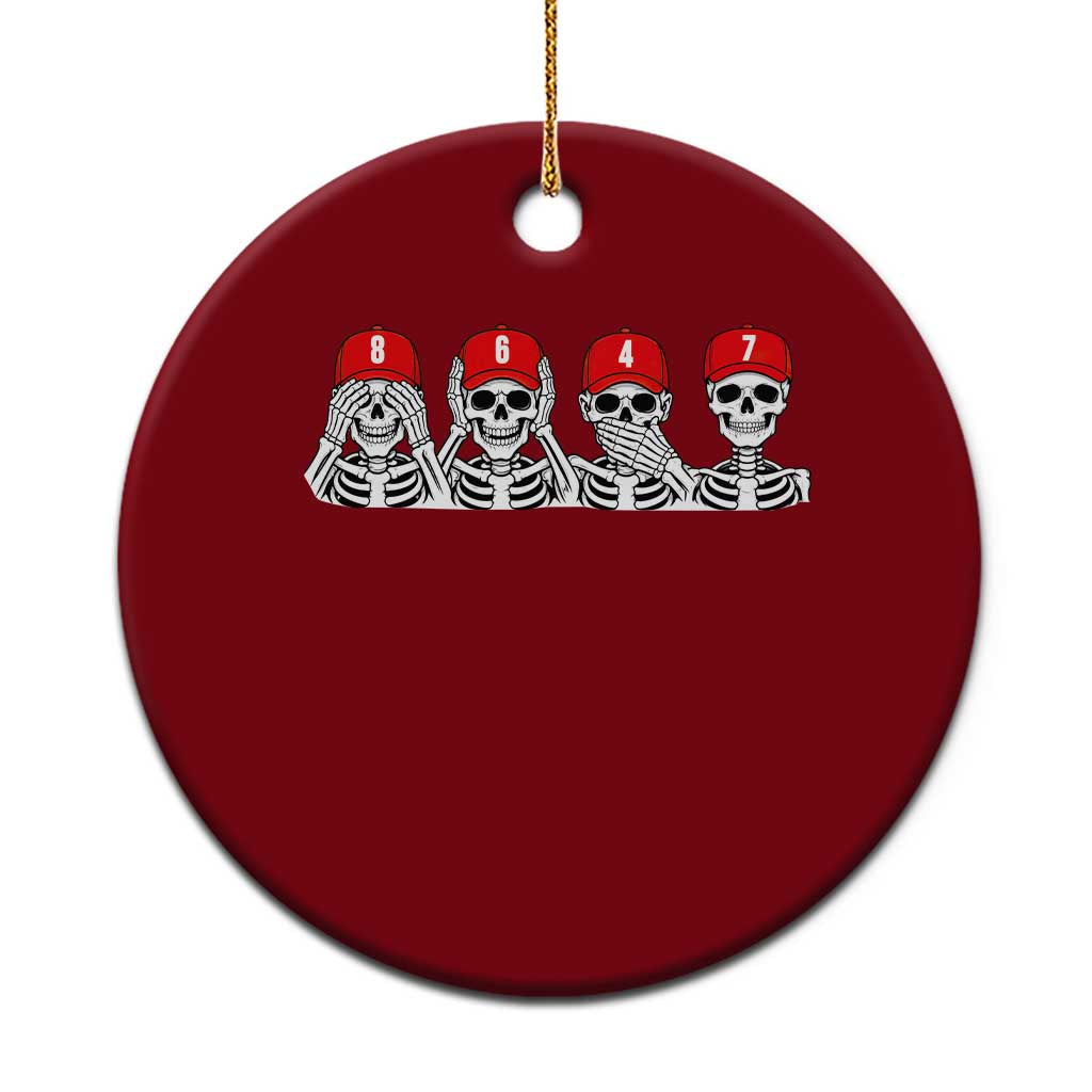 86 47 Subtle Anti FDT Ceramic Ornament Funny Skeleton Wearing Hat Sarcastic Political