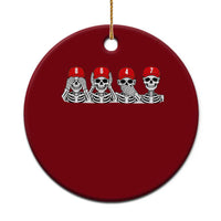 86 47 Subtle Anti FDT Ceramic Ornament Funny Skeleton Wearing Hat Sarcastic Political