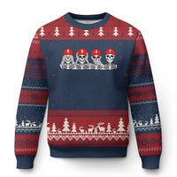 86 47 Subtle Anti FDT Ugly Christmas Sweater Funny Skeleton Wearing Hat Sarcastic Political