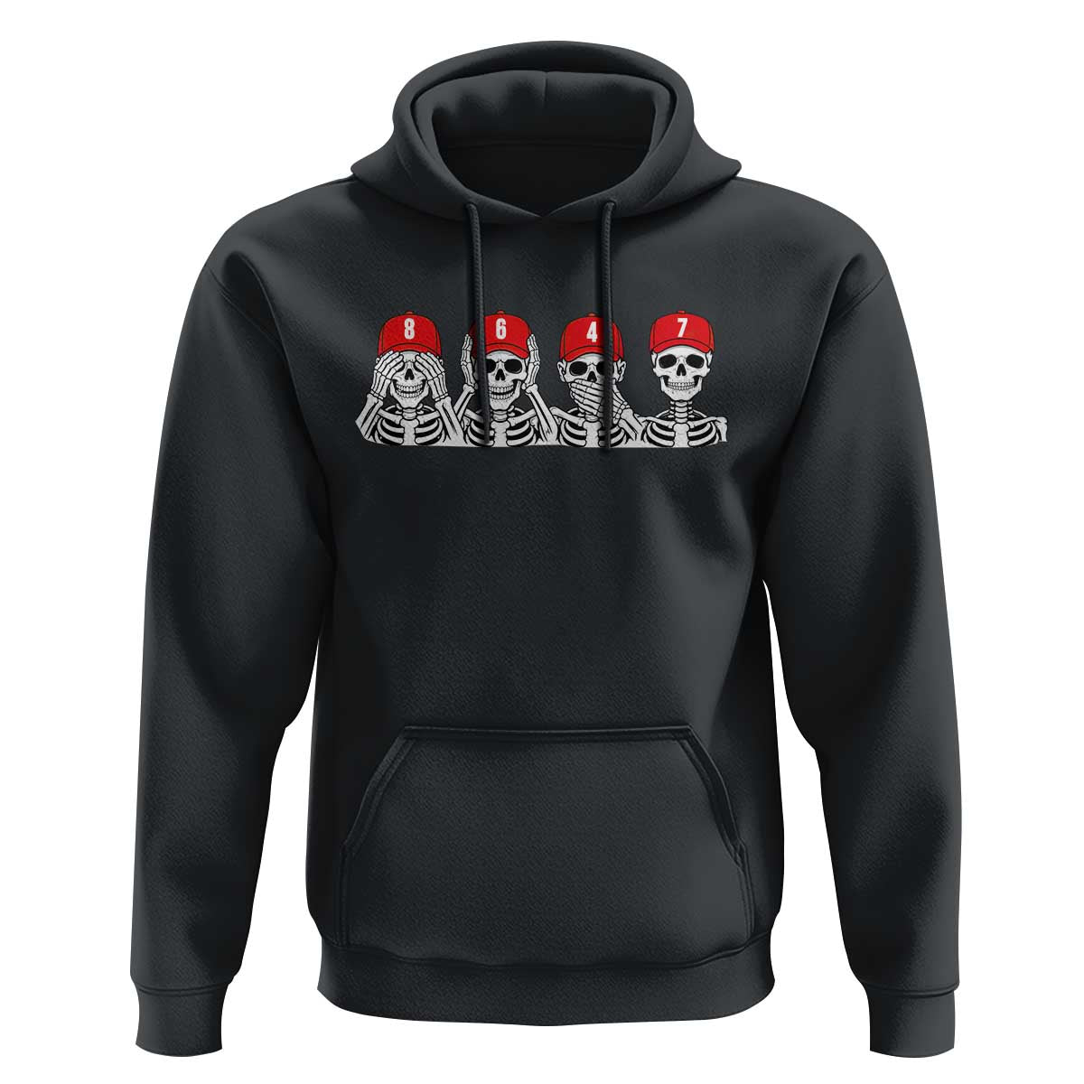 86 47 Subtle Anti FDT Hoodie Funny Skeleton Wearing Hat Sarcastic Political