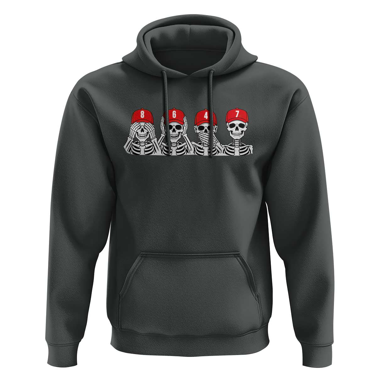 86 47 Subtle Anti FDT Hoodie Funny Skeleton Wearing Hat Sarcastic Political
