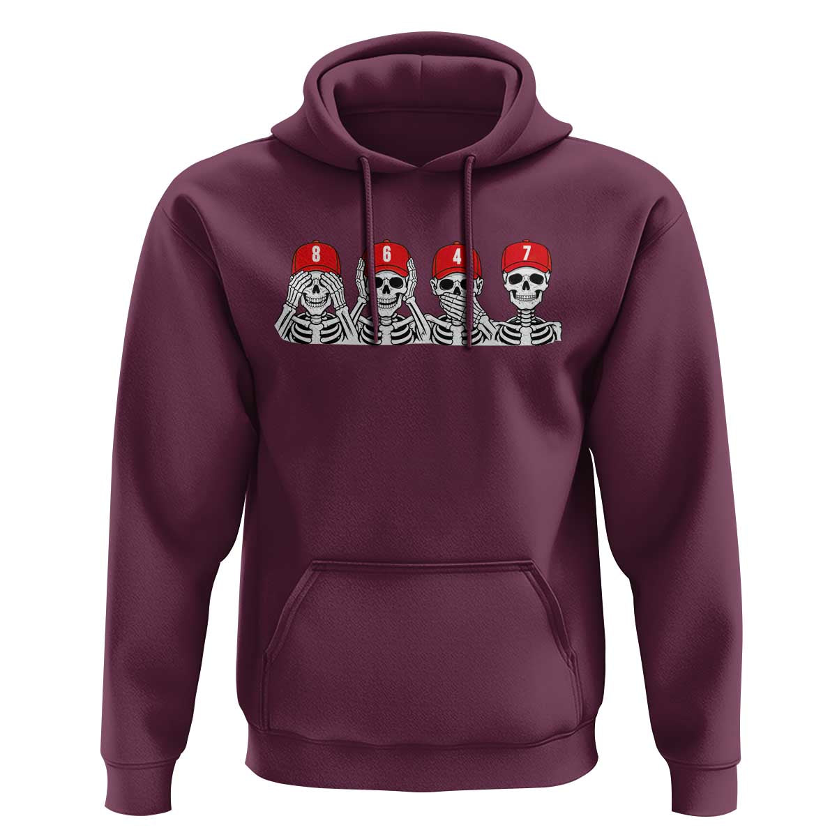 86 47 Subtle Anti FDT Hoodie Funny Skeleton Wearing Hat Sarcastic Political
