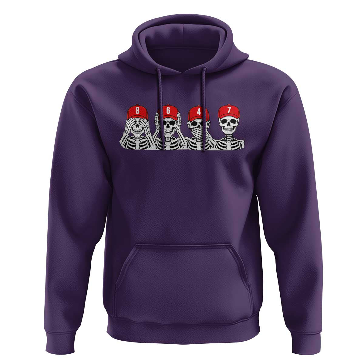 86 47 Subtle Anti FDT Hoodie Funny Skeleton Wearing Hat Sarcastic Political