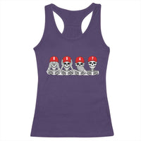 86 47 Subtle Anti FDT Racerback Tank Top Funny Skeleton Wearing Hat Sarcastic Political