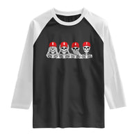 86 47 Subtle Anti FDT Raglan Shirt Funny Skeleton Wearing Hat Sarcastic Political