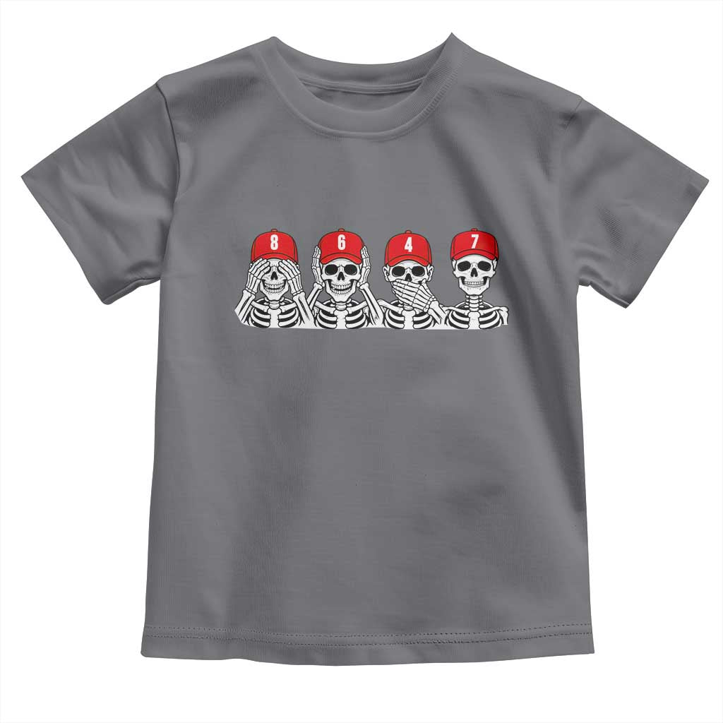 86 47 Subtle Anti FDT Toddler T Shirt Funny Skeleton Wearing Hat Sarcastic Political