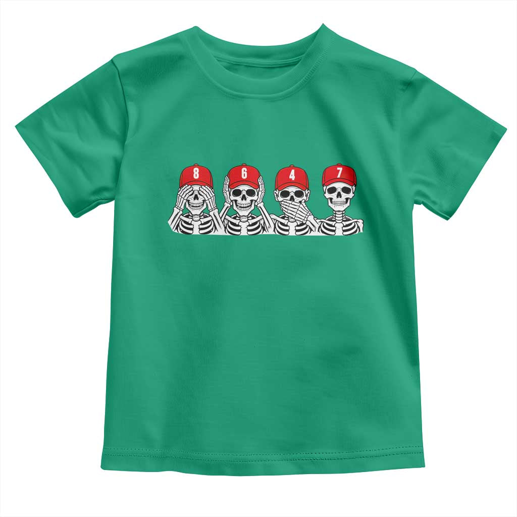 86 47 Subtle Anti FDT Toddler T Shirt Funny Skeleton Wearing Hat Sarcastic Political