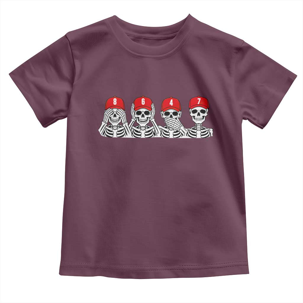 86 47 Subtle Anti FDT Toddler T Shirt Funny Skeleton Wearing Hat Sarcastic Political
