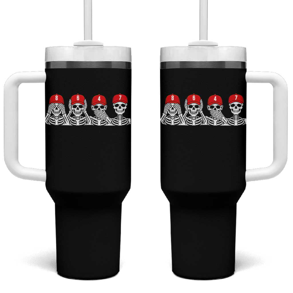 86 47 Subtle Anti FDT Tumbler With Handle Funny Skeleton Wearing Hat Sarcastic Political