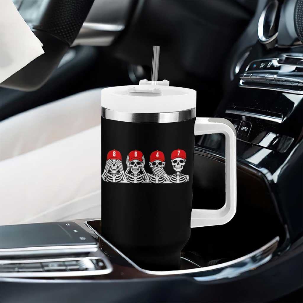 86 47 Subtle Anti FDT Tumbler With Handle Funny Skeleton Wearing Hat Sarcastic Political