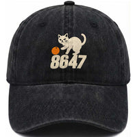 8647 FDT Washed Cotton Baseball Cap Funny Cat Political Meme