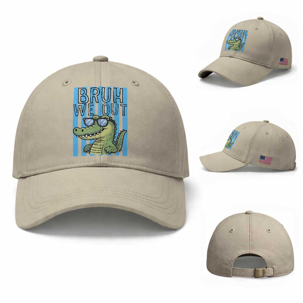 Bruh We Out Alligator Baseball Cap Last Day of School Teacher
