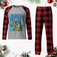 Bruh We Out Alligator Plaid Pajama Set Last Day of School Teacher