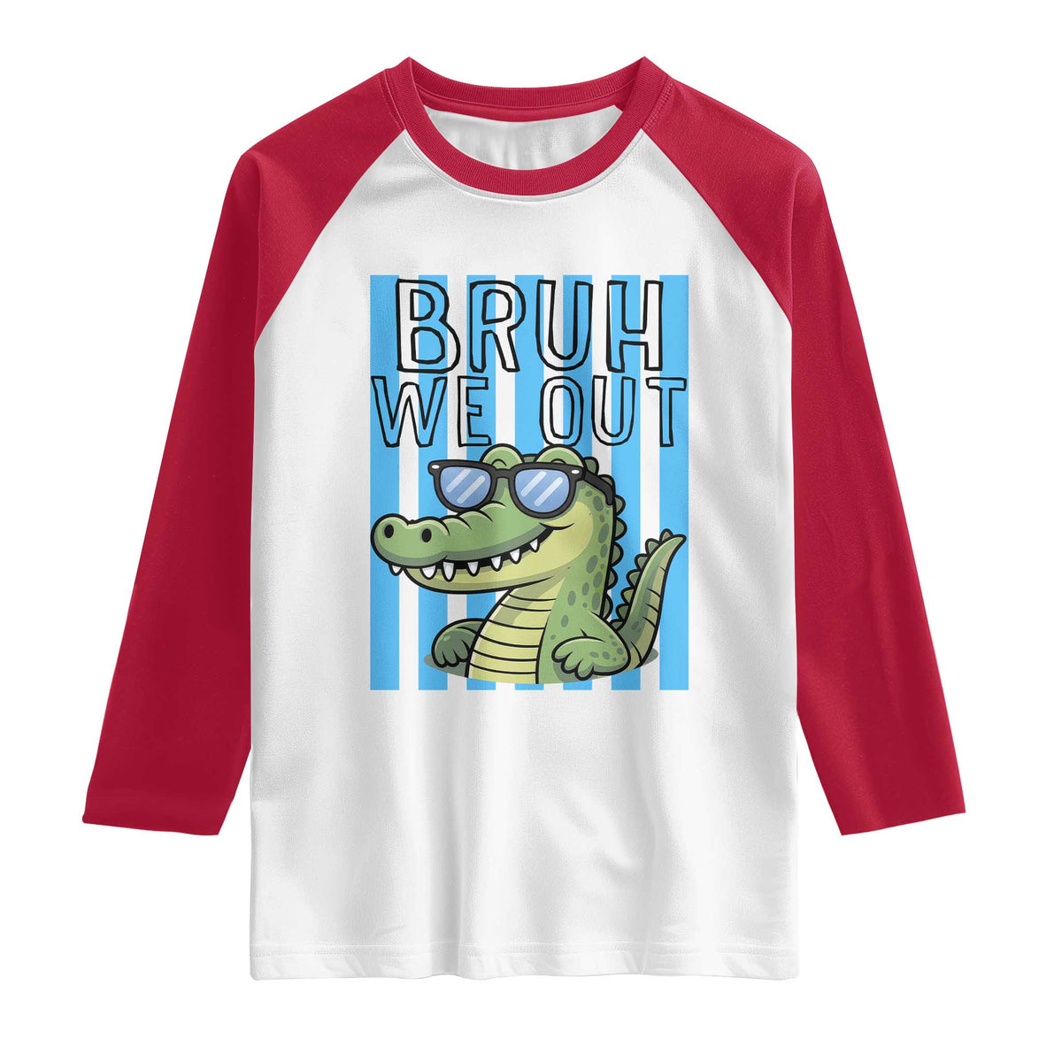 Bruh We Out Alligator Raglan Shirt Last Day of School Teacher