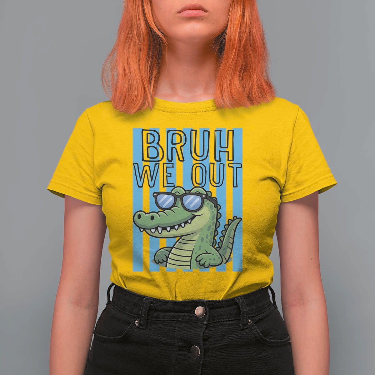 Bruh We Out Alligator T Shirt For Women Last Day of School Teacher