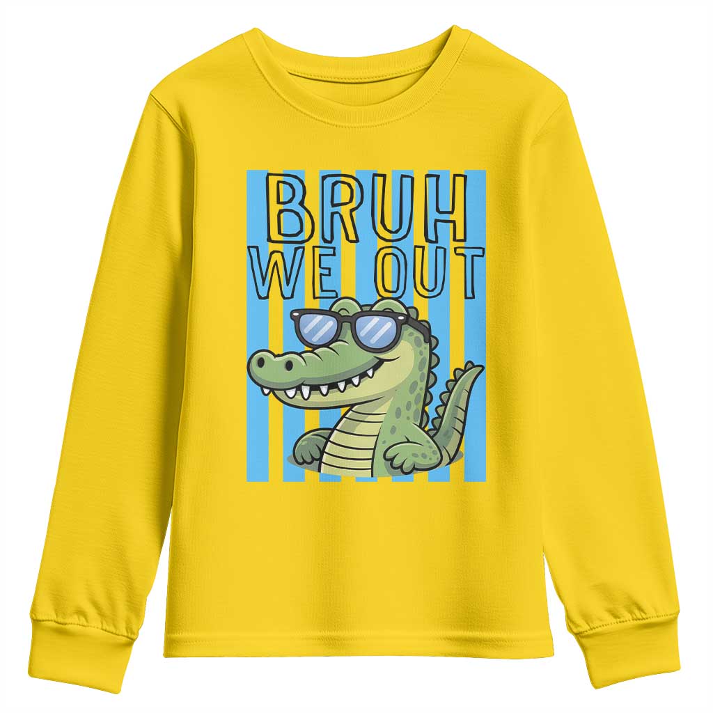 Bruh We Out Alligator Youth Sweatshirt Last Day of School Teacher
