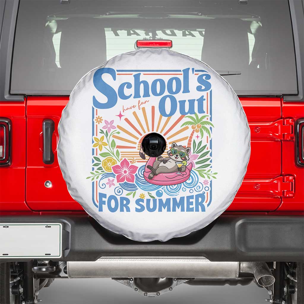 School's Out For Summer Spare Tire Cover Funny Raccoon Last Day of School Teacher