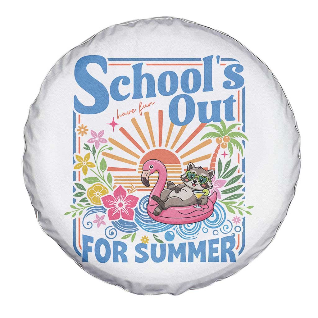 School's Out For Summer Spare Tire Cover Funny Raccoon Last Day of School Teacher
