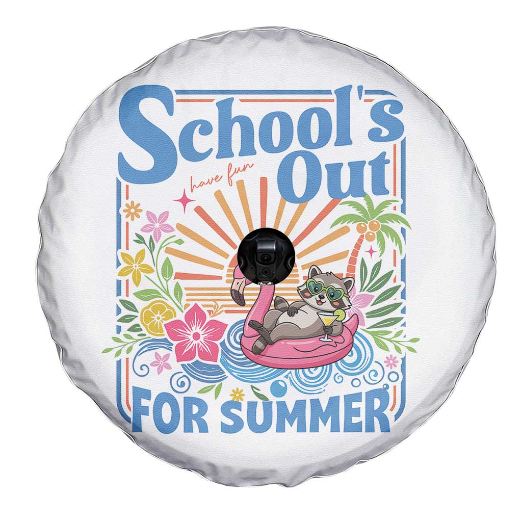 School's Out For Summer Spare Tire Cover Funny Raccoon Last Day of School Teacher