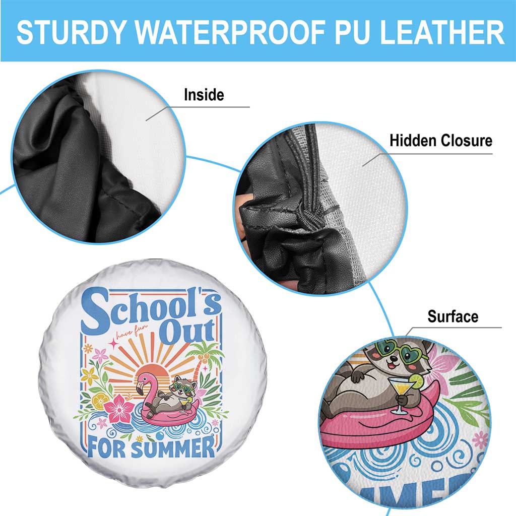 School's Out For Summer Spare Tire Cover Funny Raccoon Last Day of School Teacher