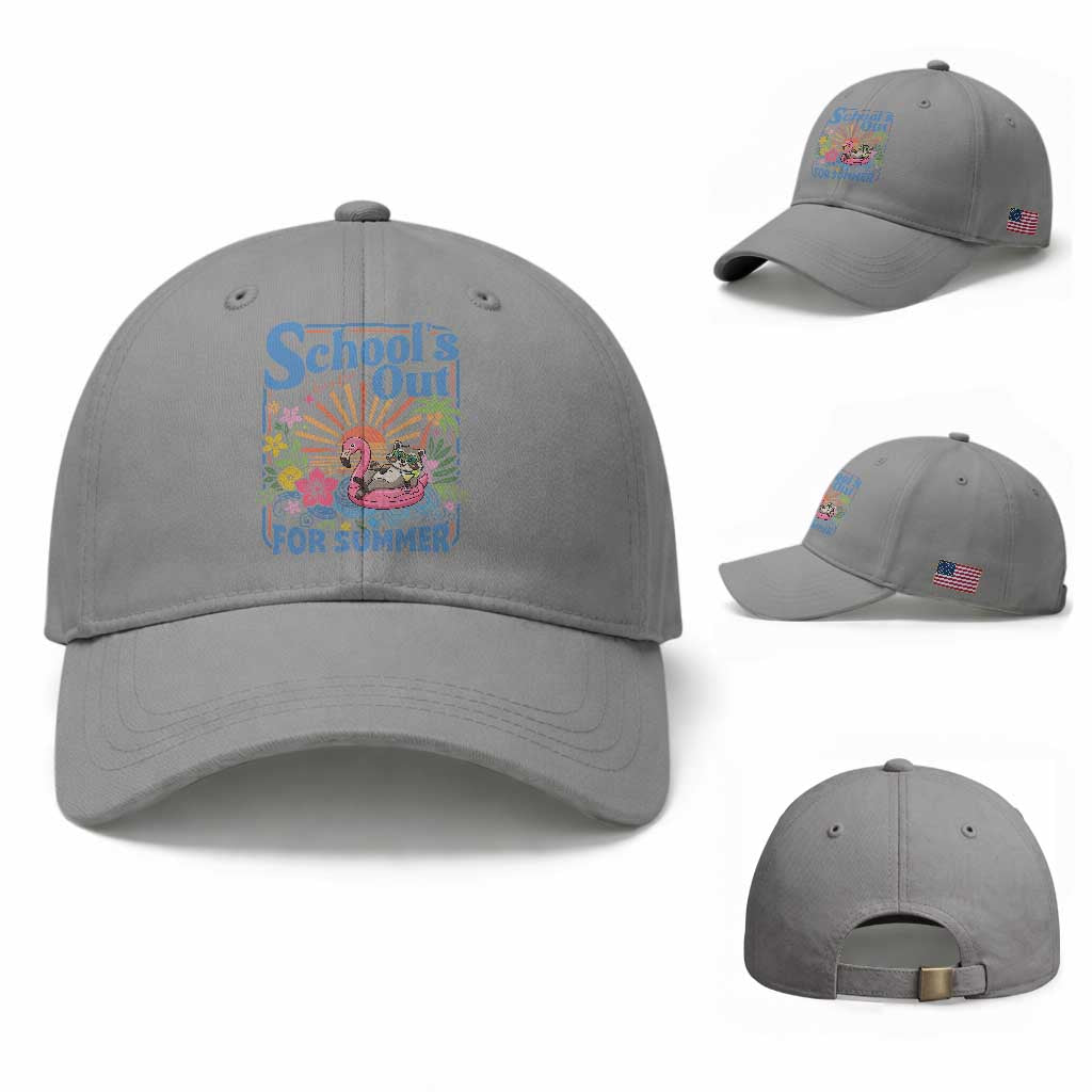 School's Out For Summer Baseball Cap Funny Raccoon Last Day of School Teacher