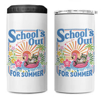 School's Out For Summer 4 in 1 Can Cooler Tumbler Funny Raccoon Last Day of School Teacher