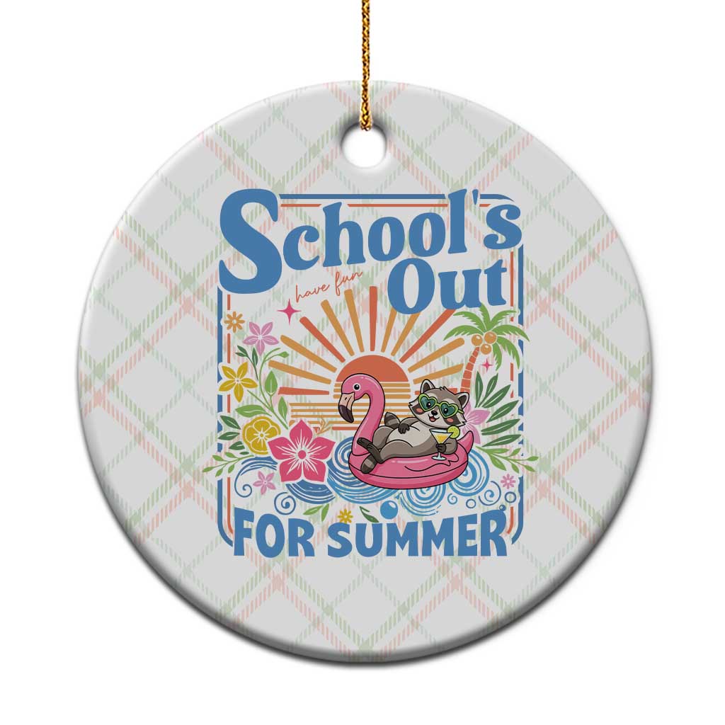 School's Out For Summer Ceramic Ornament Funny Raccoon Last Day of School Teacher