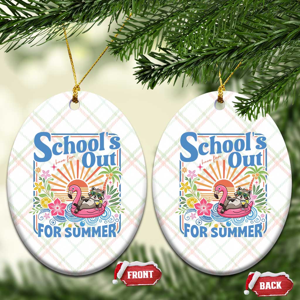 School's Out For Summer Ceramic Ornament Funny Raccoon Last Day of School Teacher