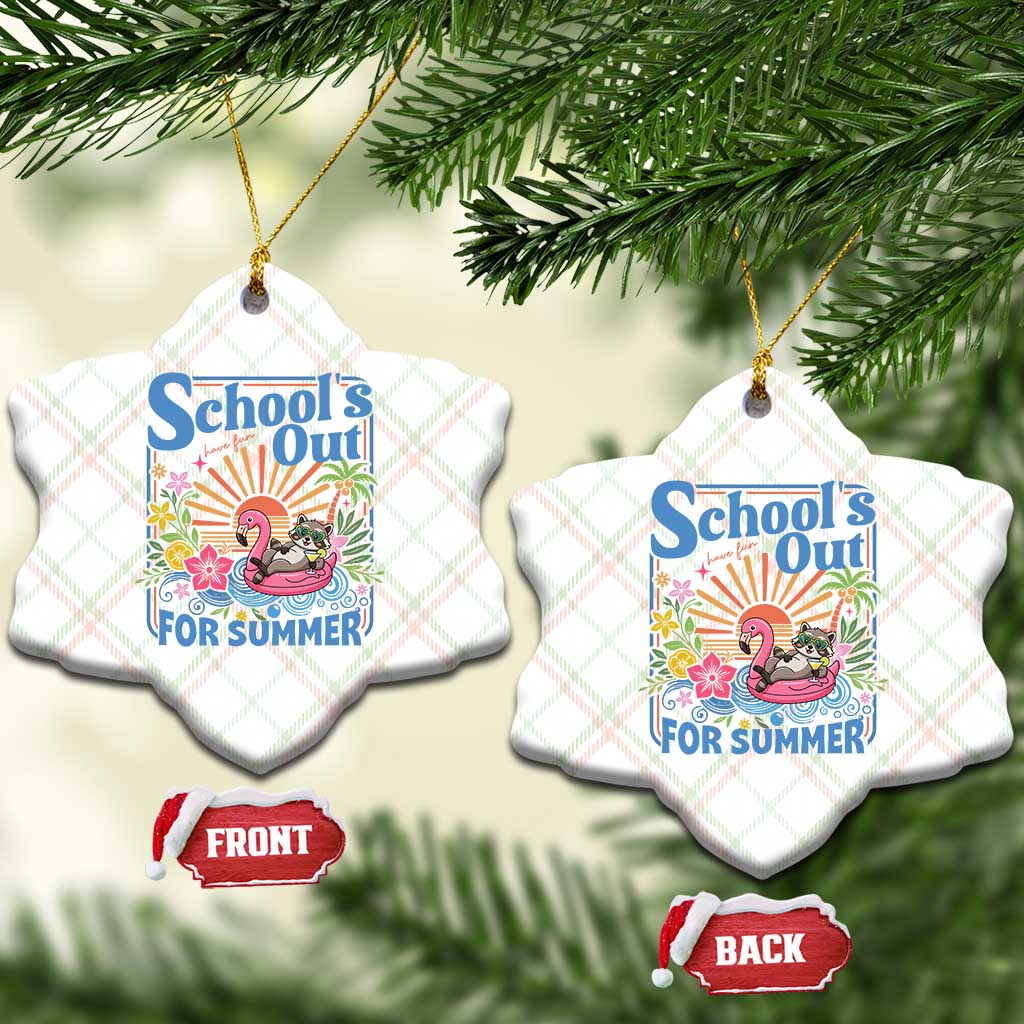 School's Out For Summer Ceramic Ornament Funny Raccoon Last Day of School Teacher